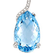 Blue Topaz & Diamond Pendant