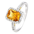 Citrine Gold Ring with Diamonds