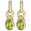 Peridot/White Topaz Dangle Earrings