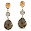 Smoky Quartz Gold Earrings