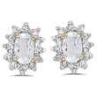 White Topaz and Diamond Earrings