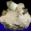 Pyrite Cubes in Matrix