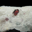 Transparent Tantalite on White Albite