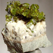 Green Titanite Cluster on Albite